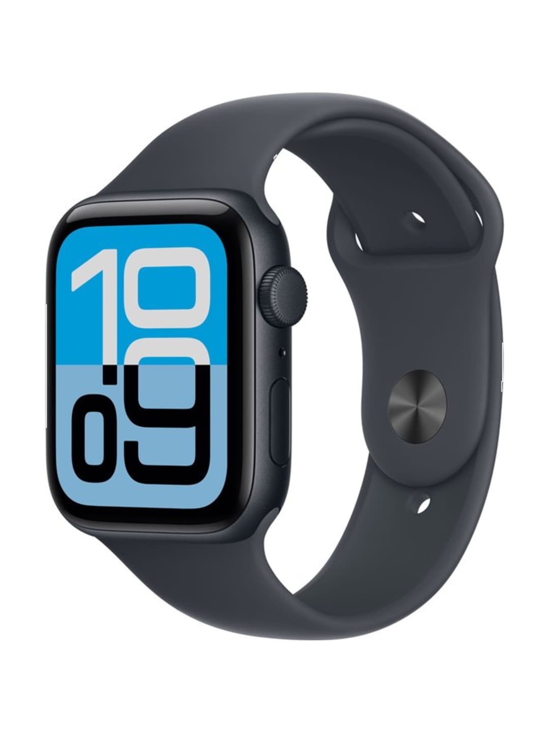 MEHN4ETA - Apple Watch SE 3 44MM Zwart (Zwarte Siliconen Band S/M)